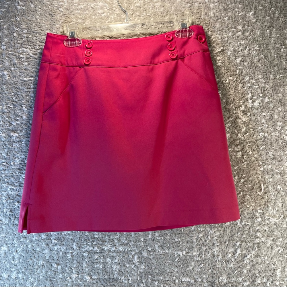 EP Pro Women's Golf Golfing Pink Skirt Skort Size 2 Zip Closure Buttons Pockets